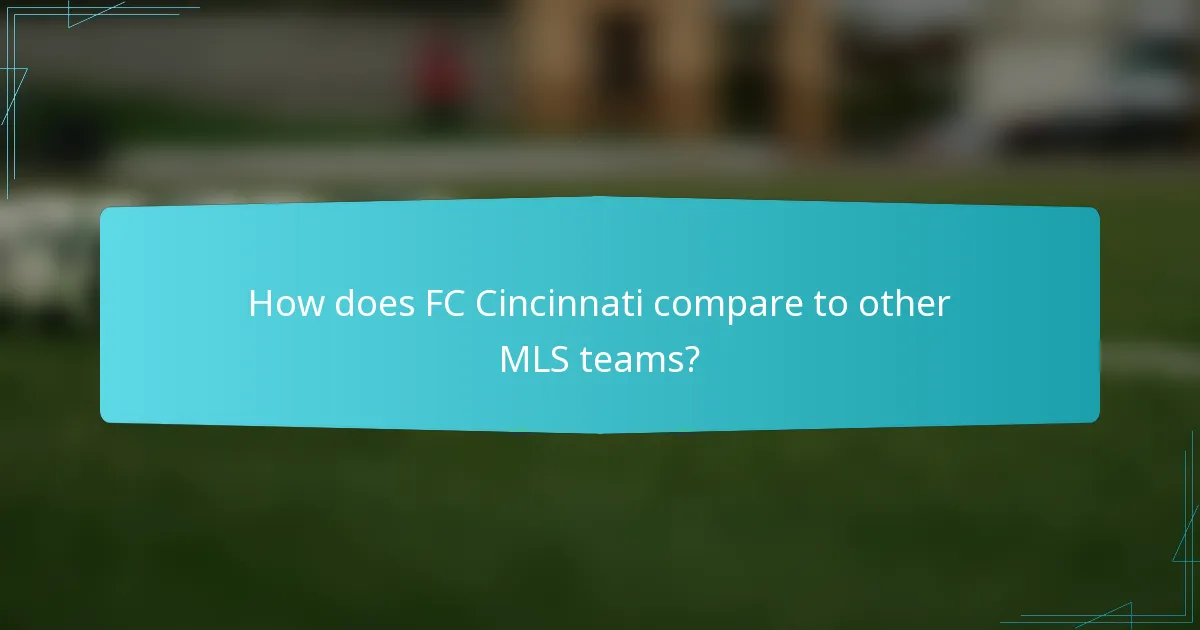How does FC Cincinnati compare to other MLS teams?