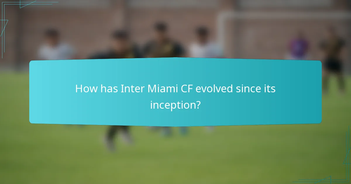 How has Inter Miami CF evolved since its inception?