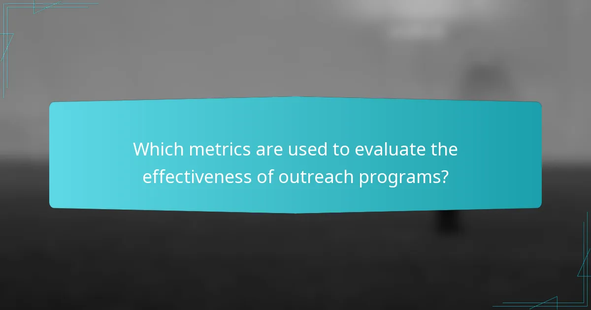 Which metrics are used to evaluate the effectiveness of outreach programs?