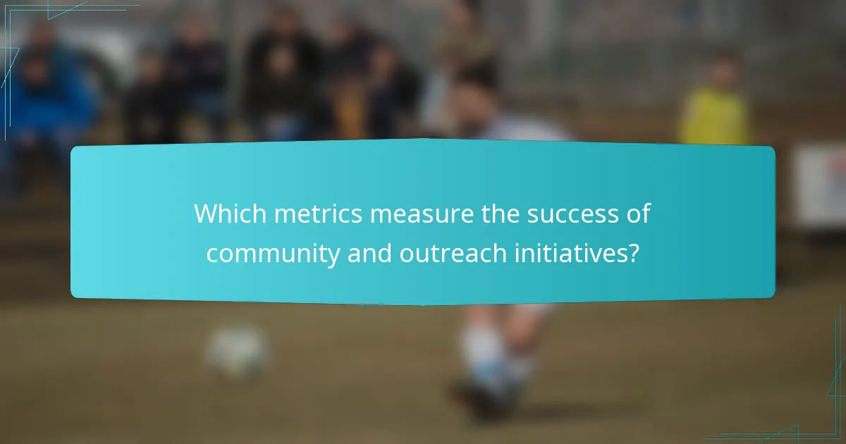Which metrics measure the success of community and outreach initiatives?