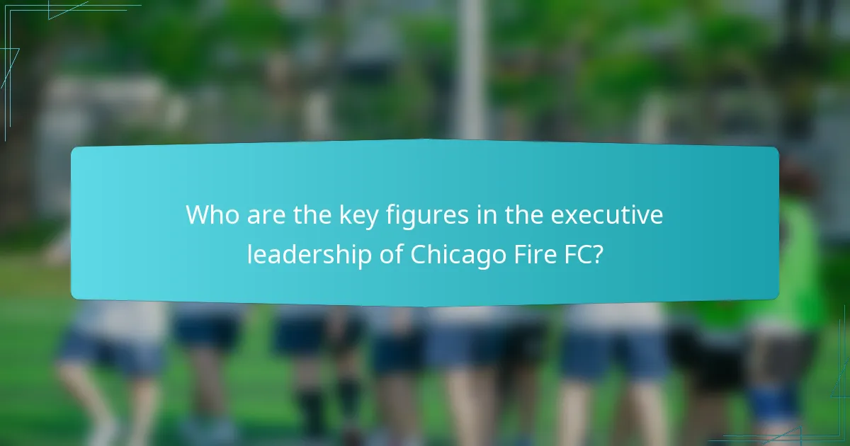Who are the key figures in the executive leadership of Chicago Fire FC?